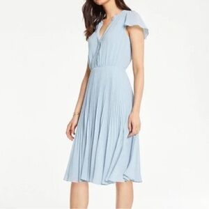 Ann Taylor (Pale Blue/Slightly Grayish) Pleated Dress